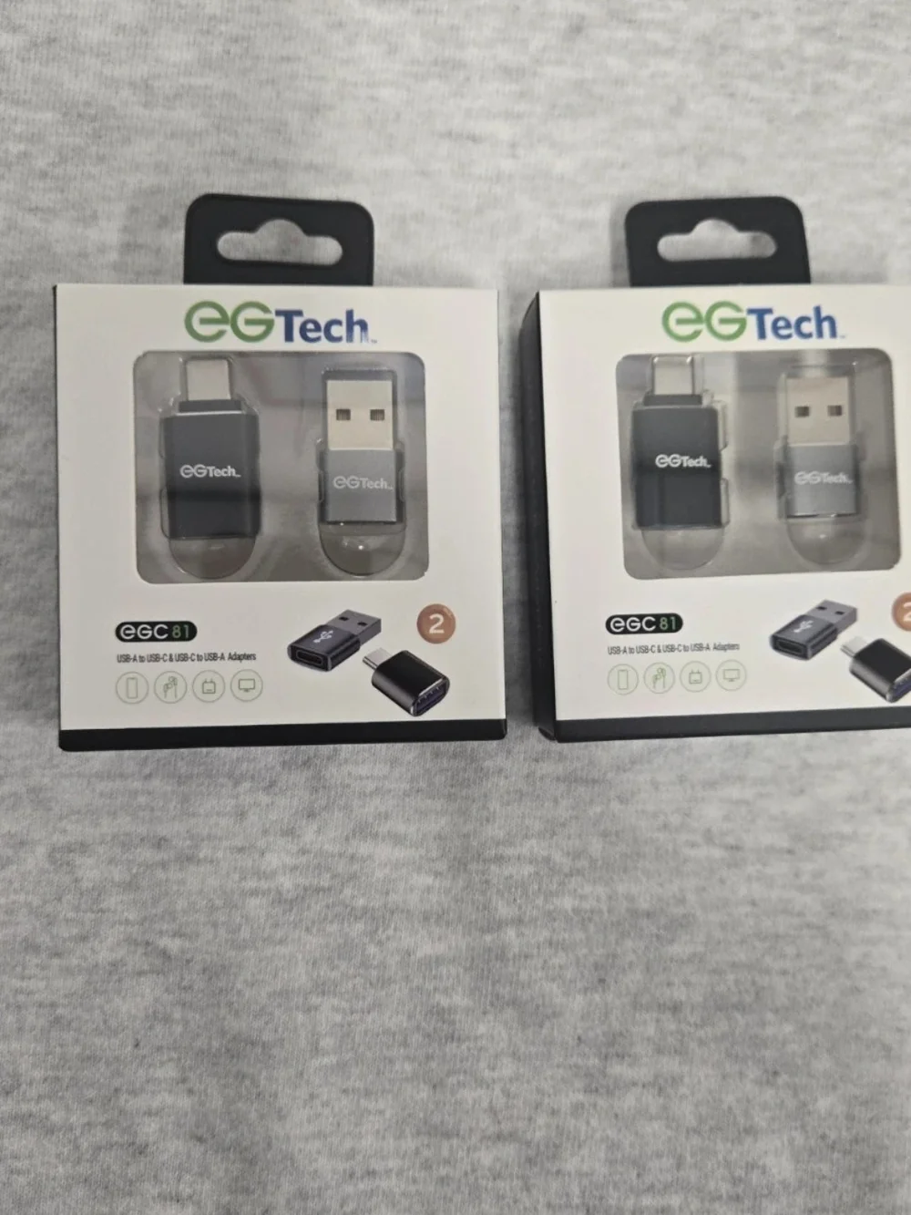 EGTech USB-C to USB-A Adapter Pack - Gray